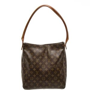 Louis Vuitton Monogram Canvas Shoulder Bag in Brown and Tan